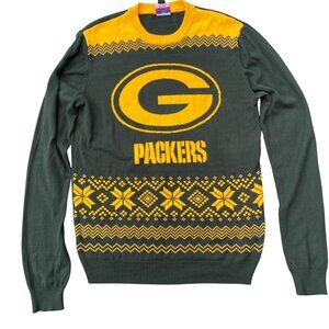NFL Team Apparel Green Bay Packers Fair Isle Sweater Men Sz M Football Fandom